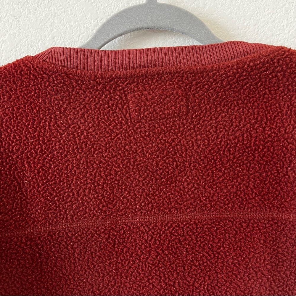 Everlane ReNew Sherpa Teddy Fleece Crewneck Pullover Rust Red Size Medium - Picture 13 of 16